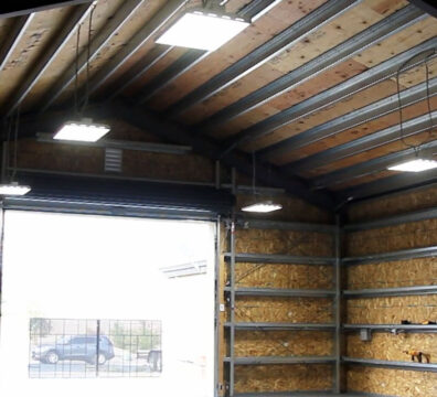 Interior of Great Western Steel Building with wooden siding structure to support Stucco and tile roof