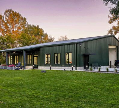 Custom steel metal building fully furnished barndominium by Great Western Buildings