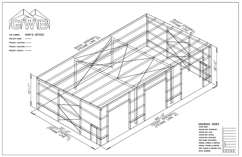 Single slop garage shop building