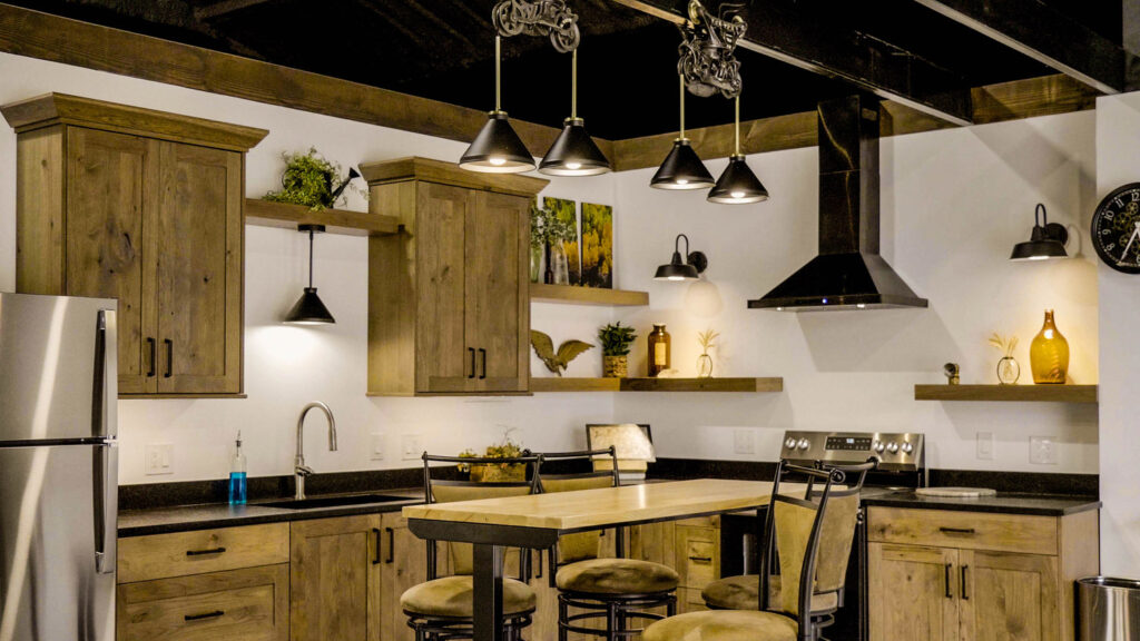 Great Western Buildings Steel Barndominium in Colorado full kitchen view