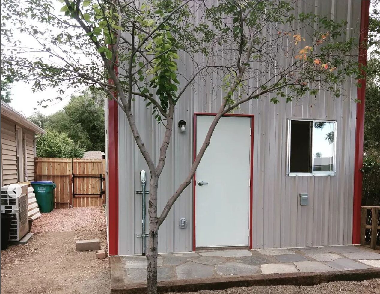 Steel Tiny Home in Back Yard by Great Western Building Systems