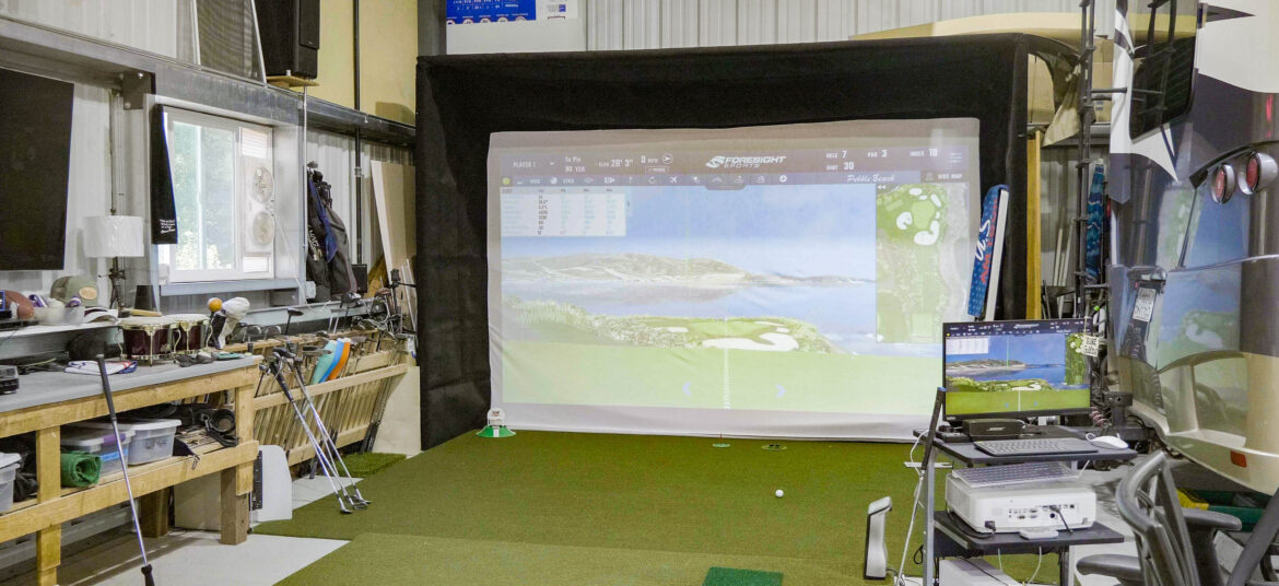 Great Western Buildings Steel Building in California with Rock Wall and Golf Simulator-5