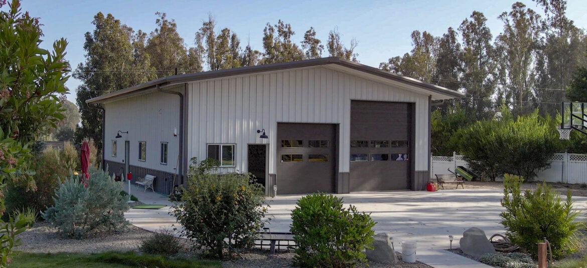 Great Western Buildings Steel Building in California with Rock Wall and Golf Simulator-8