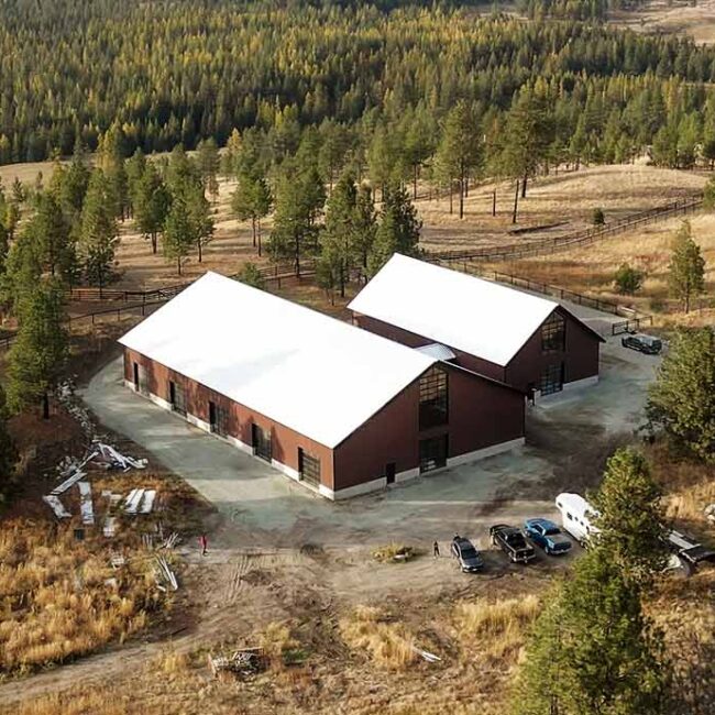 Great Western Buildings Horse Riding Arena in Washington From Top Down View re-crop