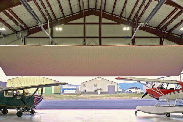 Interior or custom multi-aircraft hangar by Great Western Buildings in Hayden, Idaho