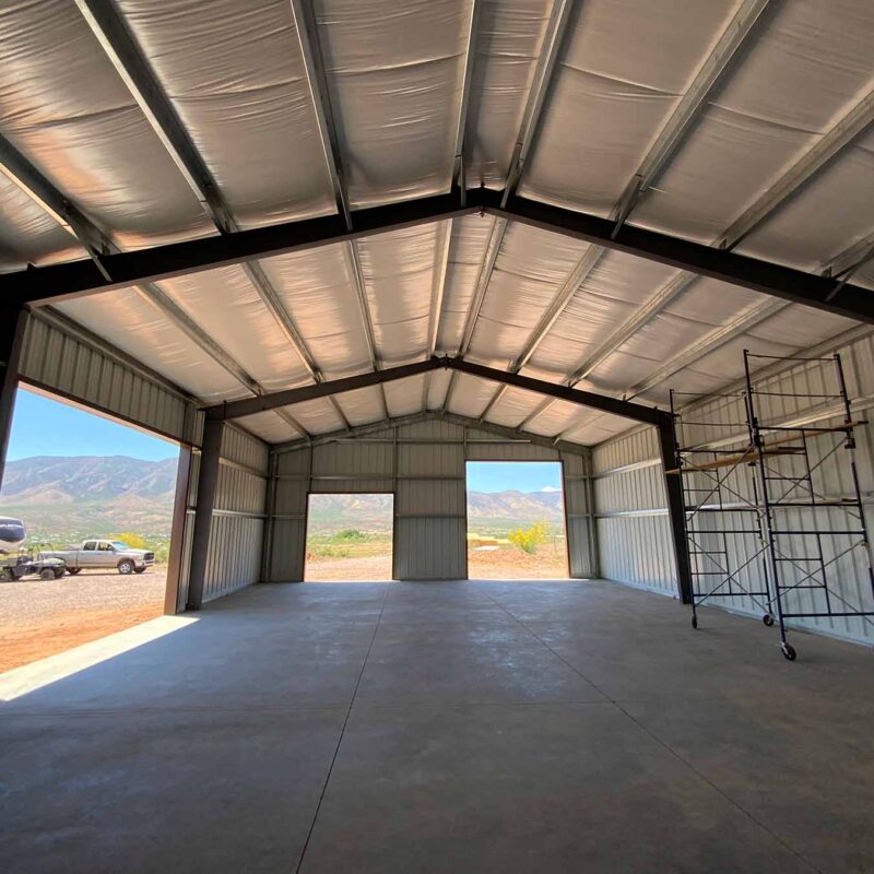 Interior of a Steel Metal Building kit from Great Western Building Systems